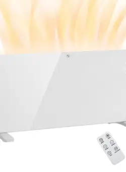 HOMCOM Aerotermă Electrică cu Temperatură Reglabilă, Termostat și Protecție la Supraîncălzire, 87x21,5x44,5 cm, Alb | Aosom Romania