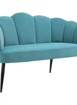 HOMCOM Canapea 132 cm pentru dormitor, mobilier modern din catifea, canapea mica tapitata pentru spatii mici | AOSOM RO