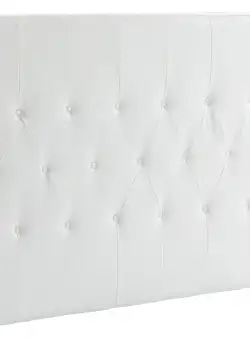 HOMCOM Căpătâi Pat Matrimonial Capitonată cu Design cu Nasturi, Spătar Pat din Piele PU și MDF, 160x7x120 cm, Alb | Aosom Romania