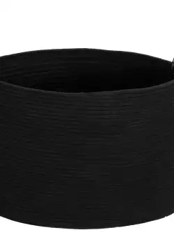 HOMCOM Coș pentru Rufe de 88L, Portabil și Pliabil cu Mânere, Coș de Rufe din Bumbac Natural, Ø56x35,5 cm, Negru | Aosom Romania