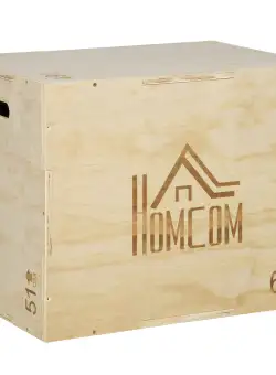 HOMCOM Cutie Pliometrică din Lemn 3 în 1, Îmbunătățește Săriturile, Antrenament Complet, 50/60/76cm Înălțime | Aosom Romania