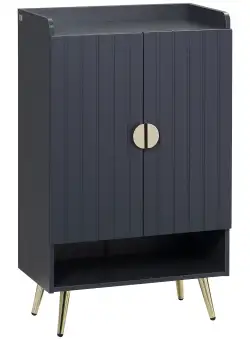 HOMCOM Dulap de pantofi modern cu 4 niveluri, cu 2 usi si rafturi reglabile pentru pana la 15 pantofi | Aosom Romania