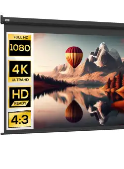 HOMCOM Ecran pentru Proiector de 84 inch, Reglabil cu Telecomandă, Ecran de Proiecție Compact, 171x130 cm, Negru | Aosom Romania