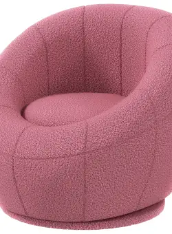 HOMCOM Fotoliu Modern Rotund pentru Copii, Fotoliu de Pluș cu Căptușeală Groasă, 60x56x48 cm, Roz | Aosom Romania