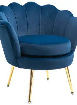 HOMCOM Fotoliu Vintage cu Design din Catifea Albastra Fotoliu de Dormitor cu Spatar Inalt 75x63x73cm | Aosom Romania
