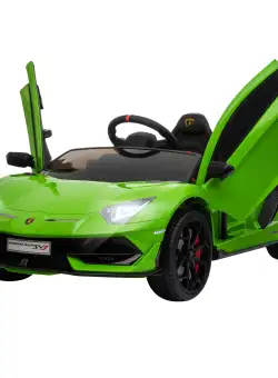 HOMCOM Masina Electrica pentru Copii, Automobil Lamborghini Aventador cu Telecomanda, Faruri LED, Muzica, Varsta 3-8 Ani, Verde | Aosom Romania
