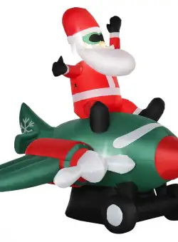 HOMCOM Mos Craciun gonflabil cu Lumini LED pentru Exterior decoratiune de Craciun | Aosom Romania