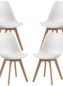 HOMCOM Set de 4 Scaune de Masa, Scaune Moderne de Bucatarie | Aosom Romania