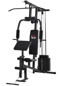 HOMCOM statie fitness pentru antrenament acasa, negru | Aosom Romania