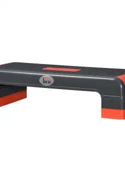 HOMCOM Step Fitness pentru Aerobic, Stepper Reglabil pe 3 Inaltimi 10-15-20cm din Plastic pentru Antrenament Acasa, Negru si Rosu