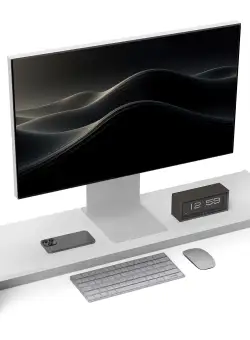 HOMCOM Suport pentru Monitor PC cu 2 Compartimente de Depozitare, Suport Monitor până la 16kg, 100x27x15 cm, Alb | Aosom Romania