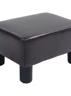 HOMCOM Taburet Otoman din Piele Artificială, Dreptunghiular, pentru Living, 40x30x24cm | Aosom Romania