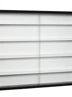 HOMCOM Vitrina Moderna pentru Colectionare 5 Etajere, Panou Suport de obiecte cu Etajere Reglabile, 80x9.5x60cm, Negru si Alb | Aosom Romania