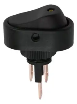 Interupator basculant 1 circuit 20A-12VDC OFF-ON, cu LED galben