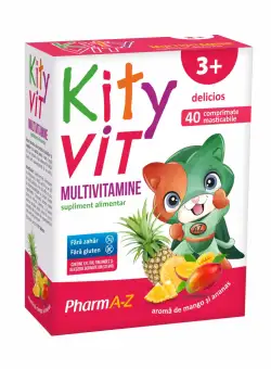 Kityvit Multivitamine cu aroma mango si ananas, 40 comprimate masticabile, PharmA-Z