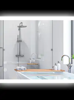 Kleankin Oglindă de Baie cu Iluminare LED 800x600mm, Tactilă, Anti-Ceță, Montare Orizontală/Verticală | Aosom Romania