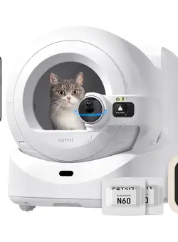 Litiera smart PetKit Purobot Ultra Self-Cleaning with AI-Powered Camera pentru pisici, Autocuratare, Recunoastere faciala, 10L