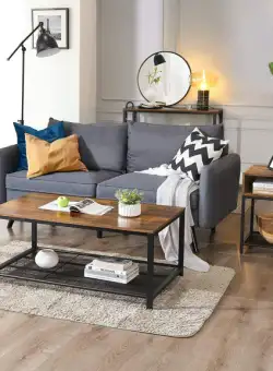 Masa Cafea Vintage Maro Rustic, 106 Cm