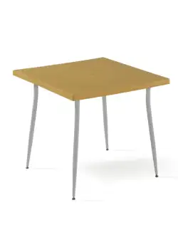 Masa de gradina CARMEN, model ratan, mustar, 80x80 cm