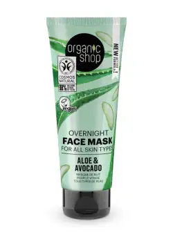 Masca de noapte pentru fata cu aloe si avocado, 75ml, Organic Shop