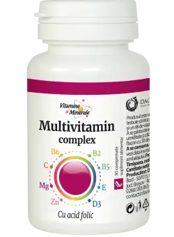 Multivitamin complex cu Acid Folic, 30 comprimate, Dacia Plant
