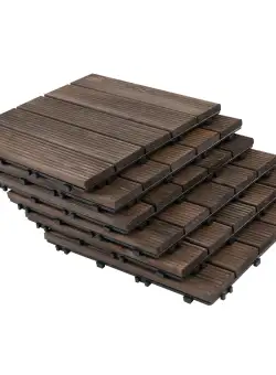 Outsunny dale exterior din lemn, 27 bucati, 30x30x2.5 cm maro | Aosom Romania