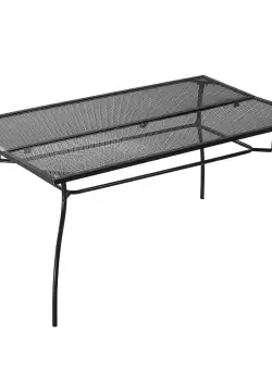 Outsunny Masa mare pentru terasa pentru 6 persoane, 150 cm cu cadru metalic, neagra | Aosom Romania