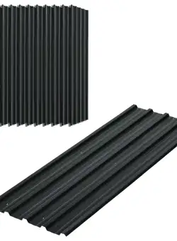 Outsunny Panouri pentru Acoperiș din Oțel, 12 Foi Galvanizate pentru Acoperișuri și Pereți, 129x45 cm, Gri Închis | Aosom Romania