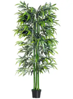 OutSunny Plantă de Bambus Artificială în Ghiveci, Plantă Decorativă pentru Casă, Birou, Interior și Exterior, Ф2.5x180 cm, Verde | Aosom Romania