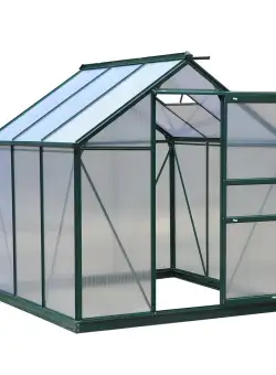 Outsunny Sera de Gradina din Policarbonat si Aluminiu, pentru gradinarit si protectia plantelor, Verde | Aosom Romania