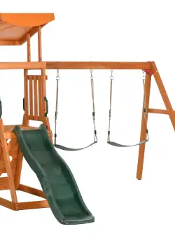 Outsunny Set 4 in 1 cu leagan si tobogan, Set de leagan pentru copii | Aosom Romania