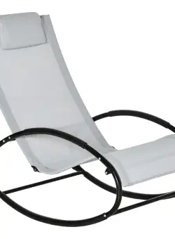 Outsunny Sezlong Ergonomic Zero-Gravity, Design Modern cu Pernă, Material Tesatura Confortabil, Gri | Aosom Romania