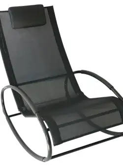 Outsunny Sezlong Leagan pentru Extern in Otel Invelit in Textilen, Negru | Aosom Romania