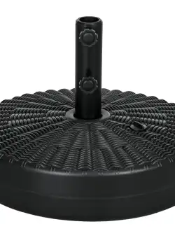 Outsunny Suport Rotund 29kg, 51cm Diametru, pentru Umbrelă Soare, Efect Ratan, Bază Rezistentă din Plastic | Aosom Romania