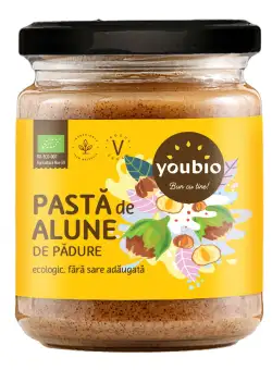 Pasta de alune de padure ecologica, 250g, Youbio