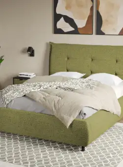 Pat Tapitat Axel cu somiera fixa Verde - Coral 25 160x200