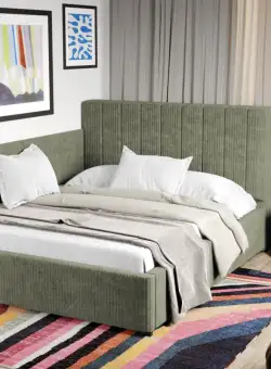 Pat Tapitat de colt Adam cu somiera fixa Vernil - Poso 47 160x200