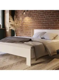 Pat Winterplay, Stejar Riviera Cu Alb Super Lucios, Dimensiune Saltea 160 x 200 Cm