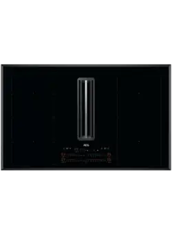 Plita Inductie Cu Hota Integrata AEG CCE84779FB, ComboHob FlexiBridge, Booster (4 Zone), 83 Cm