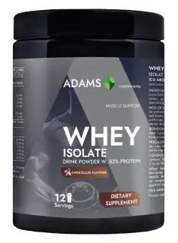 Pudra proteica cu aroma de ciocolata Whey Isolate Protein, 360g, Adams Vision
