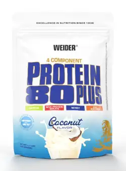 Pudra proteica cu aroma de Cocos Protein 80+, 2kg, Weider
