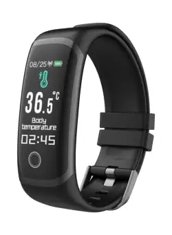 Resigilat Bratara Fitness Techstar® T4, Ecran 0.96" inch, Bluetooth 5.0, IP66, Monitorizare Puls, Tensiune, Temperatura, Oxigen, Calitate Somn, Negru