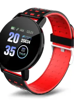 Resigilat Ceas Smartwatch Techstar® 119 Rosu, 1.3 inch IPS, Monitorizare Cardiaca, Tensiune. Bluetooth, IP65
