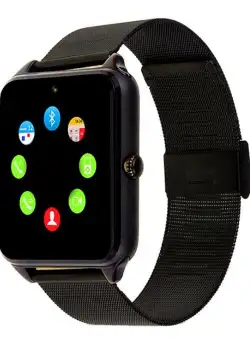 Resigilat Ceas Smartwatch Techstar® Z60 Black, Cartela SIM, 1.54 inch, Apelare, Alerte Sedentarism, Hidratare, Bluetooth 4.0