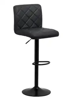 Scaun bar, înălțime reglabilă, rotativ, suport picioare, piele ecologica, negru, ABS 147