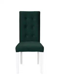 Scaun living TEO LUX, picioare lemn alb, stofa verde smarald, 46x46x97 cm