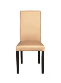 Scaun living TEO, picioare lemn wenge, piele ecologica bej, 46x46x97 cm