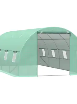 Sera tip Tunel pentru Plante Outsunny, Verde, sera de gradina | Aosom Romania