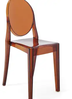 Set 2 scaune Kartell Victoria Ghost design Philippe Starck maro transparent