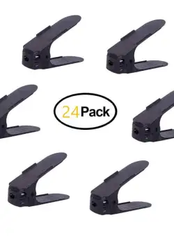 Set 24buc organizatoare de pantofi reglabil, negru, suport pantofi ce dubleaza spatiul de depozitare